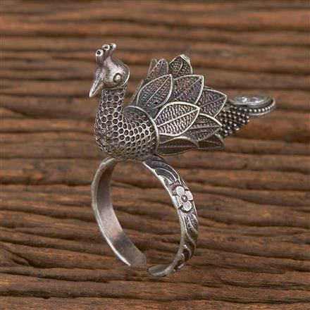 Peacock Ring With Oxidised Plating