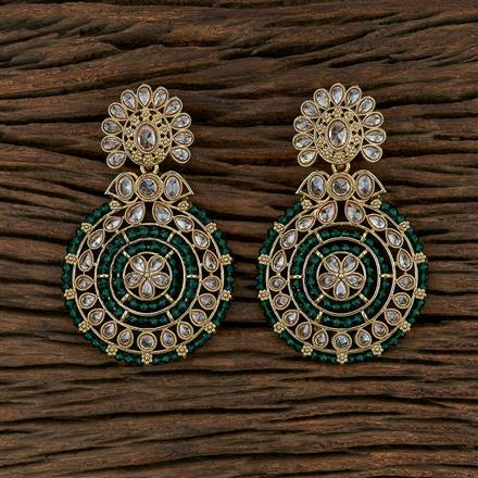 Indo Western Chand Earring With Mehndi Plating
