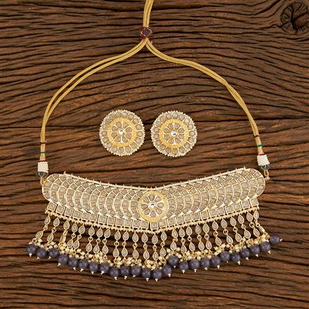 Indo Western Choker Necklace With Gold Plating