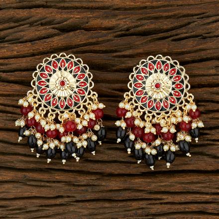 Indo Western Meenakari Earring With Gold Plating