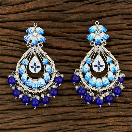 Indo Western Meenakari Earring With Rhodium Plating