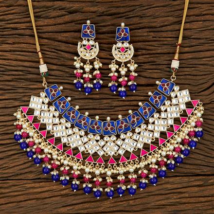 Indo Western Choker Necklace With Gold Plating