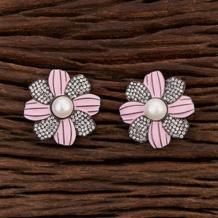 Indo Western Meenakari Earring With Black Plating