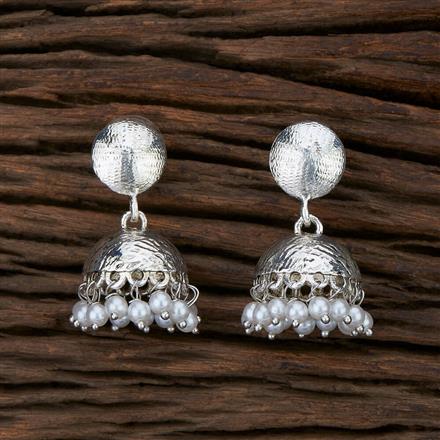 Indo Western Jhumkis With Rhodium Plating