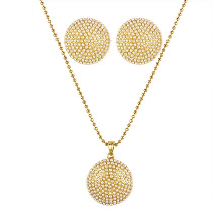 Antique Delicate Pendant Set with gold plating