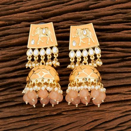 Indo Western Meenakari Earring With Gold Plating