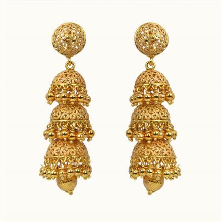 Antique Jhumkis With Gold Plating