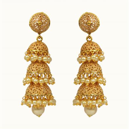 Antique Jhumkis With Gold Plating
