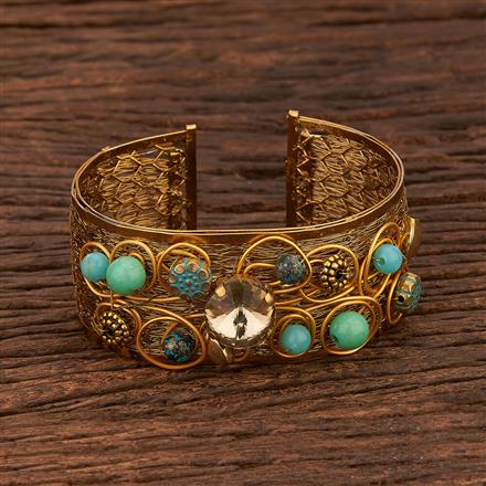 Western Broad Kada With Mehndi Plating