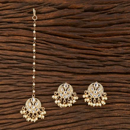 Indo Western Chand Earring Tikka With Gold Plating