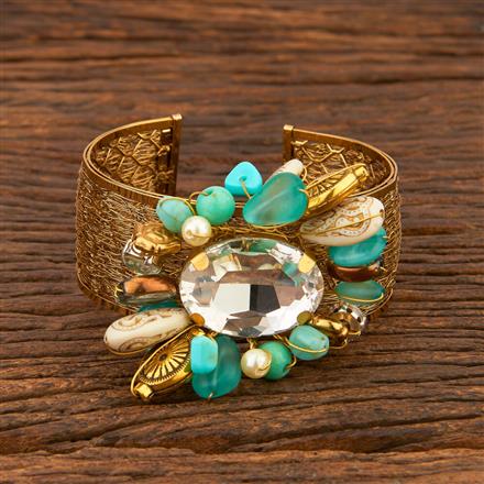 Western Broad Kada With Mehndi Plating