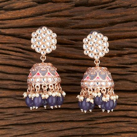 Indo Western Meenakari Earring With Rose Gold Plating