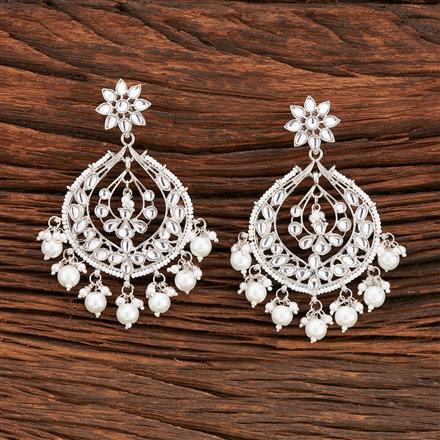 Indo Western Chand Earring With Rhodium Plating