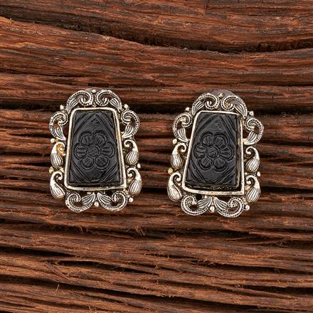 Indo Western Stone Earring With Mehndi Plating