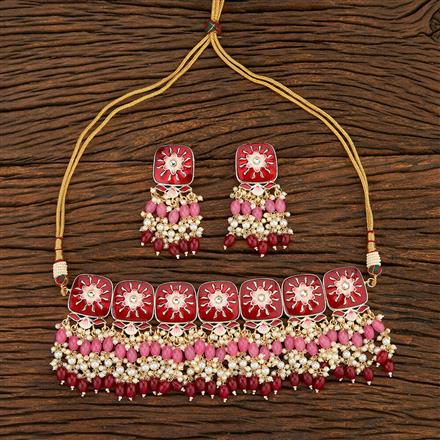 Indo Western Meenakari Necklace With Gold Plating