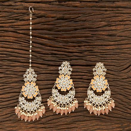 Indo Western Meenakari Earring Tikka With Gold Plating