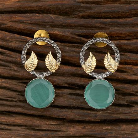 Indo Western Stone Earring With 2 Tone Plating