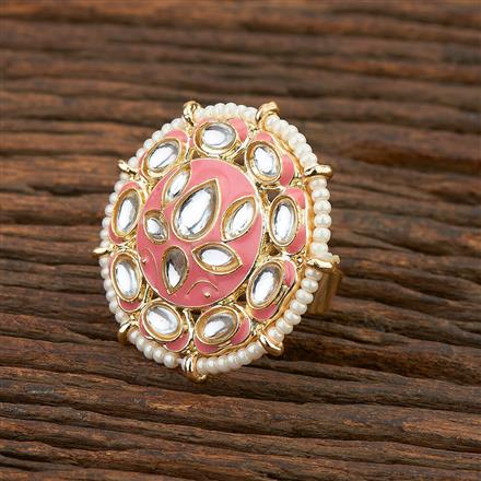 Indo Western Meenakari Ring With Gold Plating