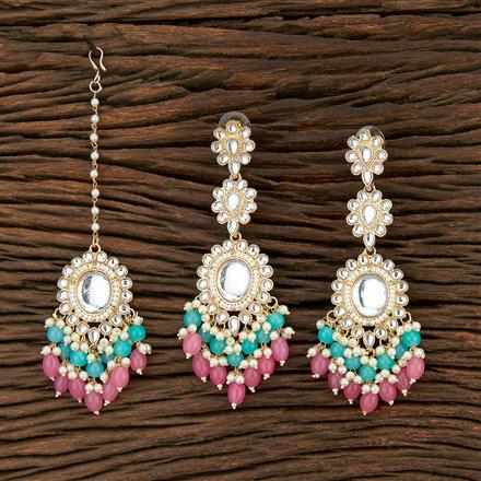 Indo Western Classic Earring Tikka With Gold Plating