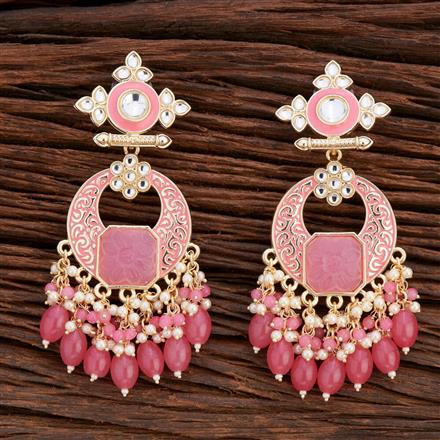 Indo Western Meenakari Earring With Gold Plating