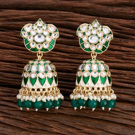 Indo Western Meenakari Earring With Gold Plating