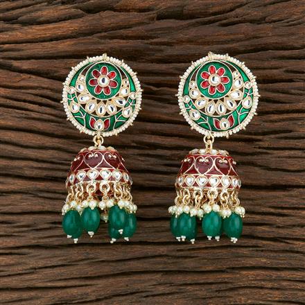 Indo Western Meenakari Earring With Gold Plating