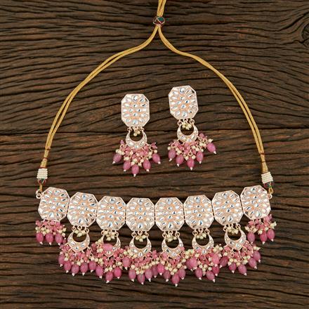 Indo Western Choker Necklace With Rose Gold Plating