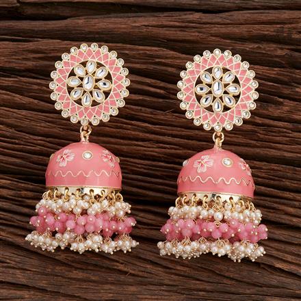 Indo Western Meenakari Earring With Gold Plating