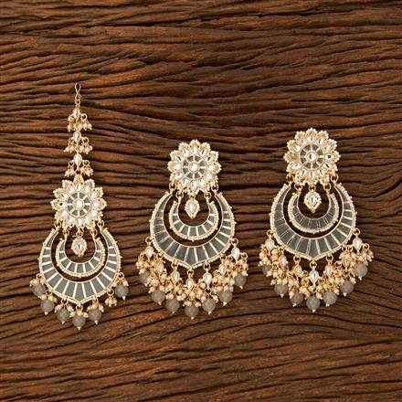 Indo Western Meenakari Earring Tikka With Gold Plating