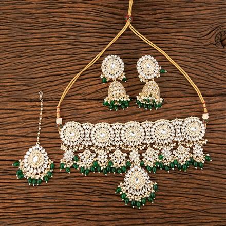 Indo Western Beads Necklace With Gold Plating