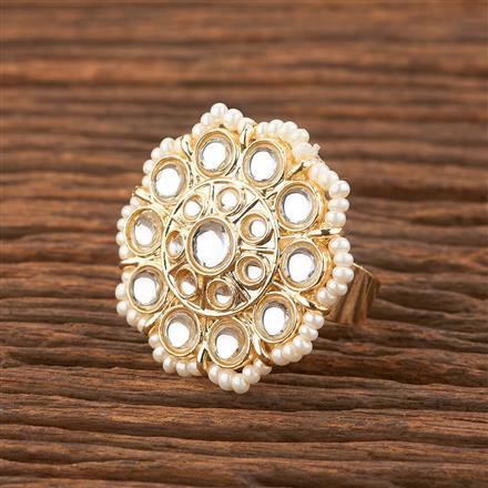 Indo Western Adjustable Ring With Gold Plating