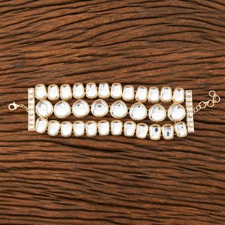 Indo Western Broad Bracelet With Gold Plating