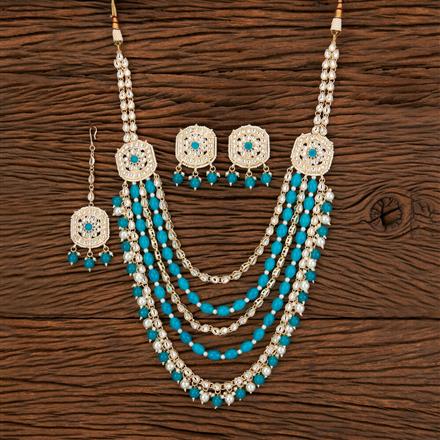 Indo Western Beads Necklace With Gold Plating
