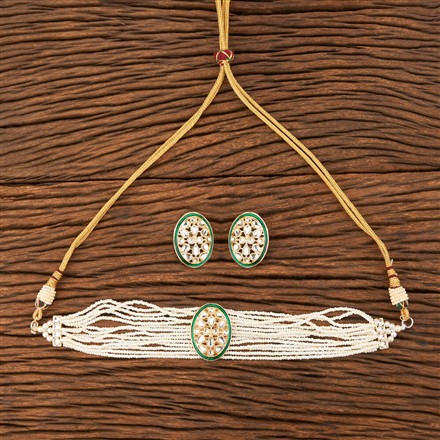 Indo Western Choker Necklace With Gold Plating