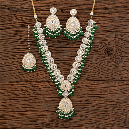 Indo Western Beads Necklace With Gold Plating