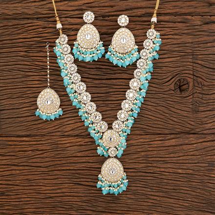 Indo Western Beads Necklace With Gold Plating