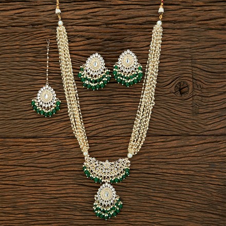 Indo Western Long Necklace With Gold Plating