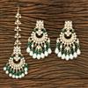 Indo Western Chand Earring Tikka With Gold Plating