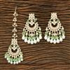 Indo Western Chand Earring Tikka With Gold Plating