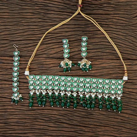 Indo Western Meenakari Necklace With Gold Plating