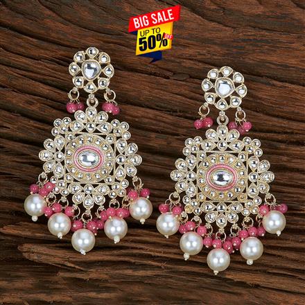 Indo Western Meenakari Earring With Gold Plating