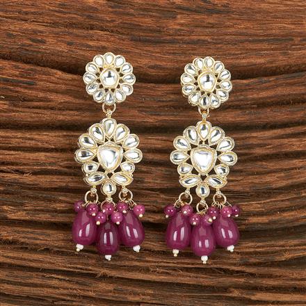 Indo Western Beads Earring With Gold Plating