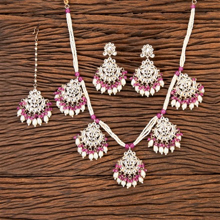 Indo Western Chand Necklace With Gold Plating
