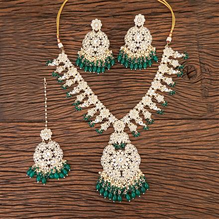 Indo Western Beads Necklace With Gold Plating