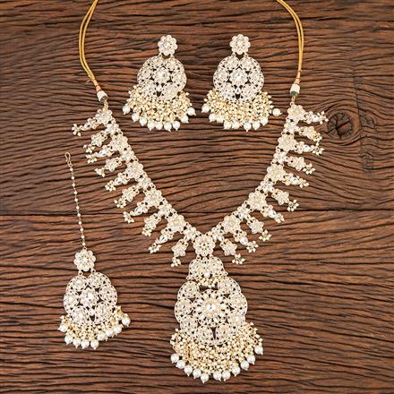 Indo Western Beads Necklace With Gold Plating