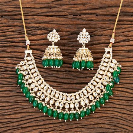 Indo Western Beads Necklace With Gold Plating