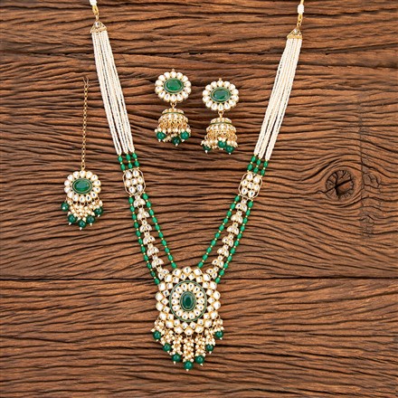 Indo Western Long Necklace With Gold Plating
