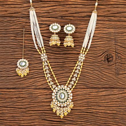 Indo Western Long Necklace With Gold Plating