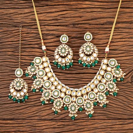 Indo Western Beads Necklace With Gold Plating