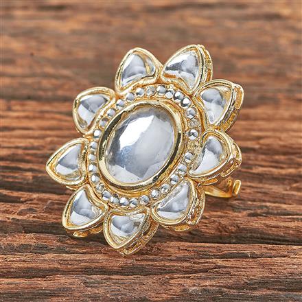 Indo Western Adjustable Ring With Gold Plating